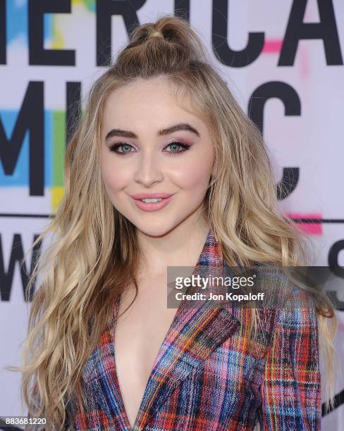 Sabrina Carpenter attends the 2017 American Music Awards at Microsoft Theater on November 19, 2017 in Los Angeles, California.