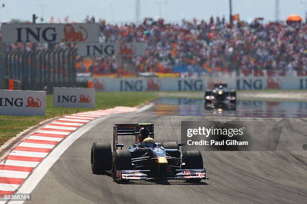 Sebastien Buemi of Switzerland and Scuderia Toro Rosso drives during the Turkish Formula One Grand Prix at Istanbul Park on June 7 in Istanbul,...