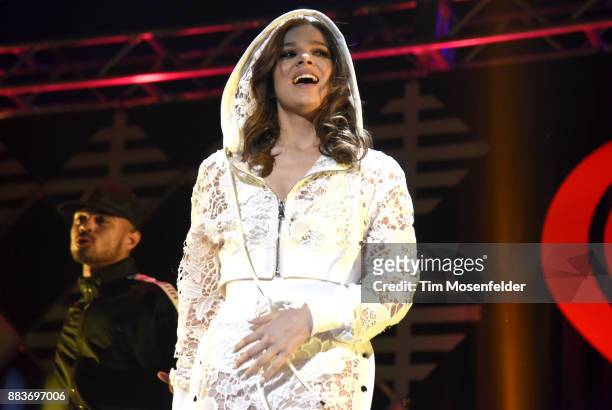 Hailee Steinfeld performs during WiLD 94.9 FM's iHeartRadio Jingle Ball at SAP Center on November 30, 2017 in San Jose, California.