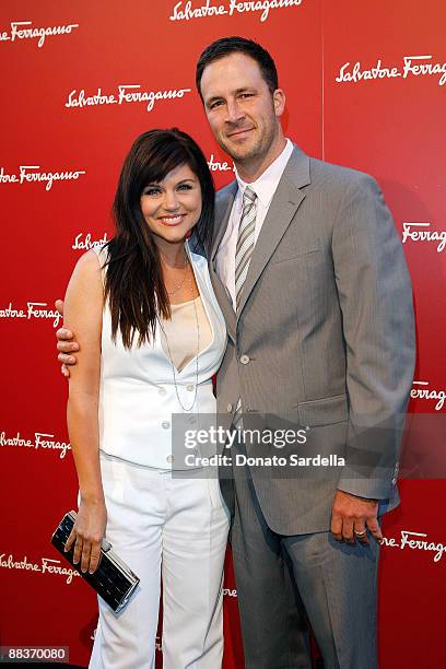 Actress Tiffani Thiessen and Brady Smith attend the Ferragamo event with Debi Mazar and Adrian Grenier to benefit the L'Aquila earthquake victims at...