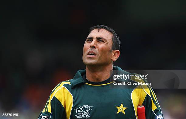 Younis Khan of Pakistan looks on during the ICC World Twenty20 Group B match between Pakistan and the Netherlands at Lord's on June 9, 2009 in...