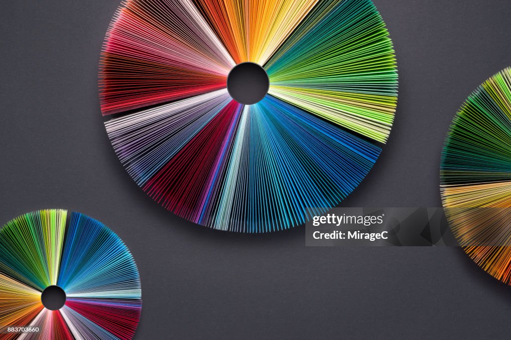 Colorful Paper Pages Pie Charts