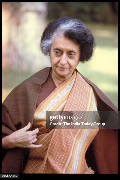 Indira Gandhi walks in India.