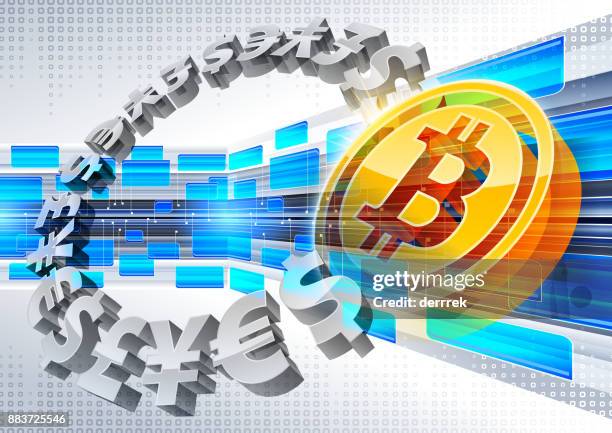 global finance bitcoin - taiwanese currency stock illustrations