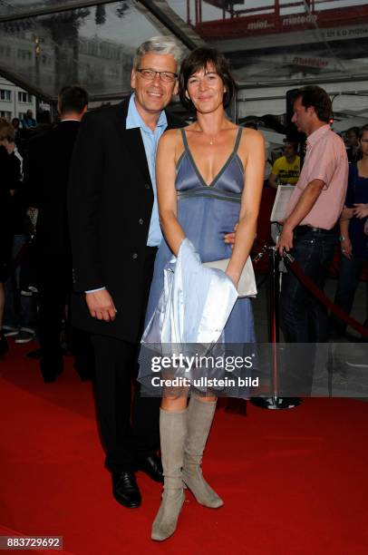 Maahn, Sandra - Presenter, Germany - with Husband Christoph Goetz during 'Nacht der Legenden' in front of 'Schmidts Tivoli' in Hamburg, Germany