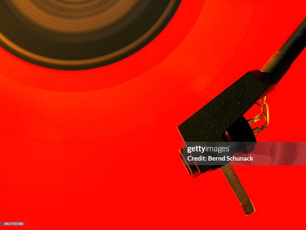 Red Vinyl on Turntable