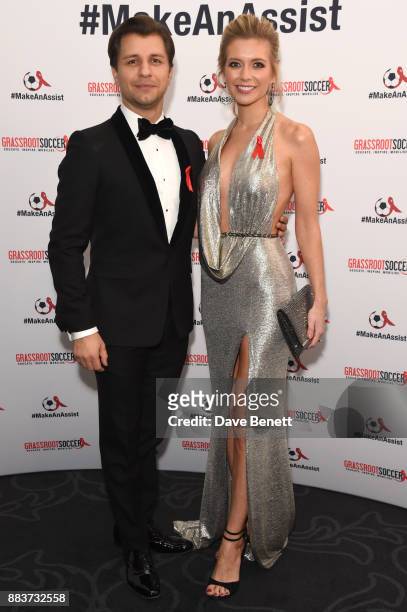Pasha Kovalev and Rachel Riley attend the World Aids Day Charity Gala aimed at using football to educate and inspire vulnerable young people in...