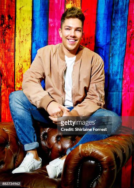 Matt Terry poses backstage after performing live and signing copies of his debut album 'Trouble' for fans at HMV Manchester on November 29, 2017 in...