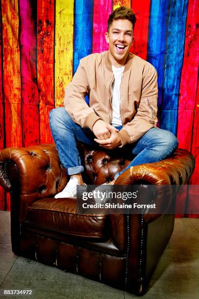 Matt Terry poses backstage after performing live and signing copies of his debut album 'Trouble' for fans at HMV Manchester on November 29, 2017 in...