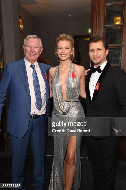 Sir Alex Ferguson, Rachel Riley and Pasha Kovalev attend the World Aids Day Charity Gala aimed at using football to educate and inspire vulnerable...