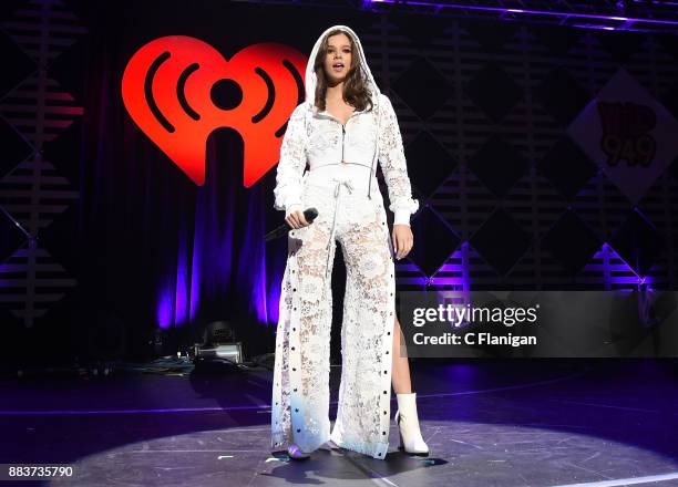 Hailee Steinfeld performs during the 2017 WiLD 94.9 FM iHeartRadio Jingle Ball at SAP Center on November 30, 2017 in San Jose, California.