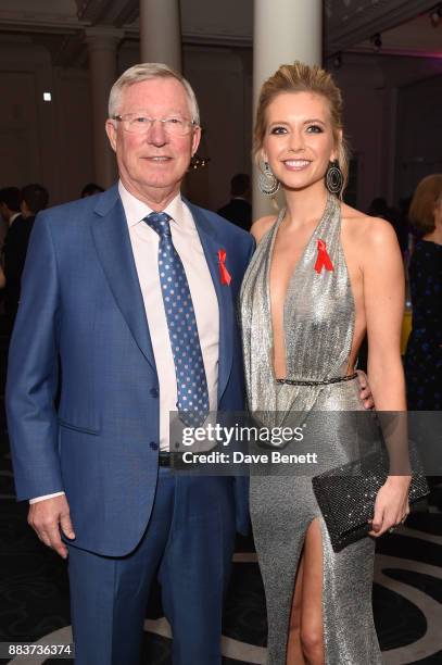 Sir Alex Ferguson and Rachel Riley attend the World Aids Day Charity Gala aimed at using football to educate and inspire vulnerable young people in...