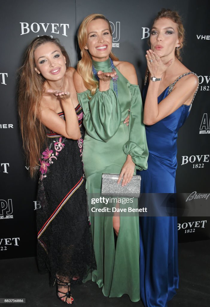 Lara Lieto, Petra Nemcova and Arizona Muse attend the BOVET 1822