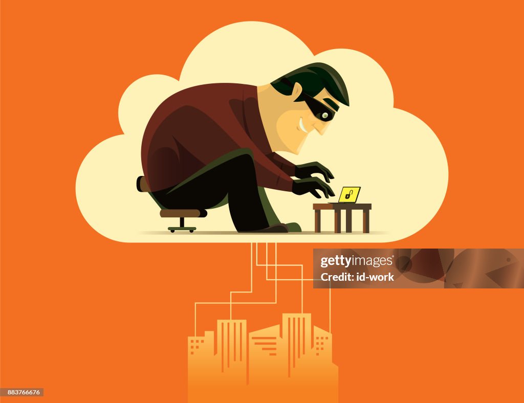 Cyber thief stealing datas