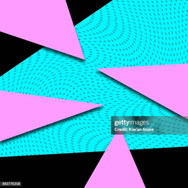 geometric retro background - 80s pattern stock pictures, royalty-free photos & images