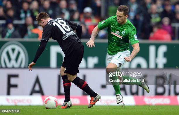 Spieltag, Saison 2012/2013 BUNDESLIGA SAISON 2012/2013 24. SPIELTAG SV Werder Bremen - FC Augsburg Jan Ingwer Callsen Bracker gegen Marko Arnautovic