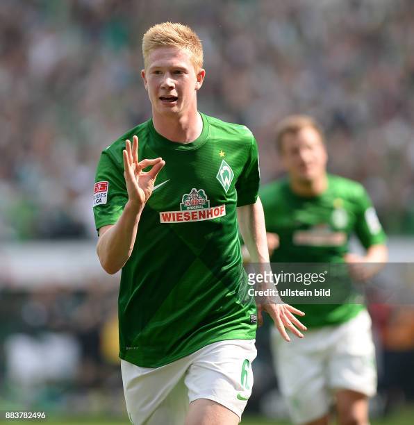 Werder Bremen - TSG 1899 Hoffenheim Kevin De Bruyne bejubelt seinen Treffer zum 1:0