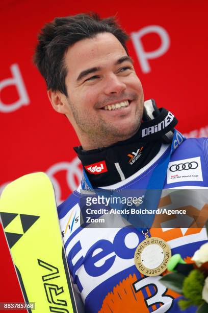Vincent Kriechmayr of Austria takes 1st place during the Audi FIS Alpine Ski World Cup Men's Super G on December 1, 2017 in Beaver Creek, Colorado.
