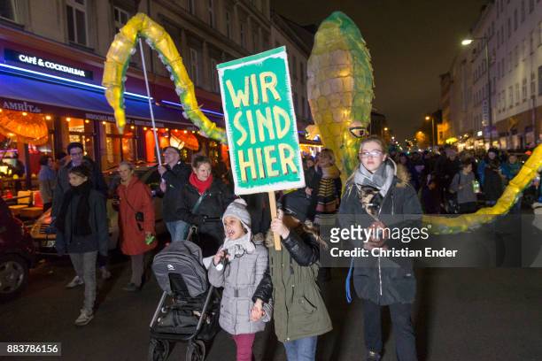 Demo »Monstrous lantern parade against the displacement of social institutions and places of education« on November 16, 2017 in Berlin, Germany. More...