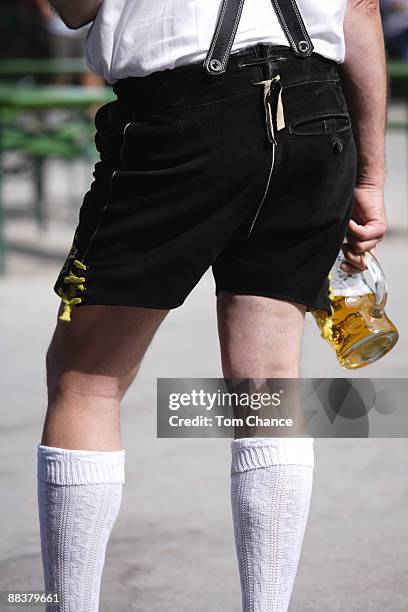 germany, bavaria, person wearing traditional costume - lederhosen stock pictures, royalty-free photos & images