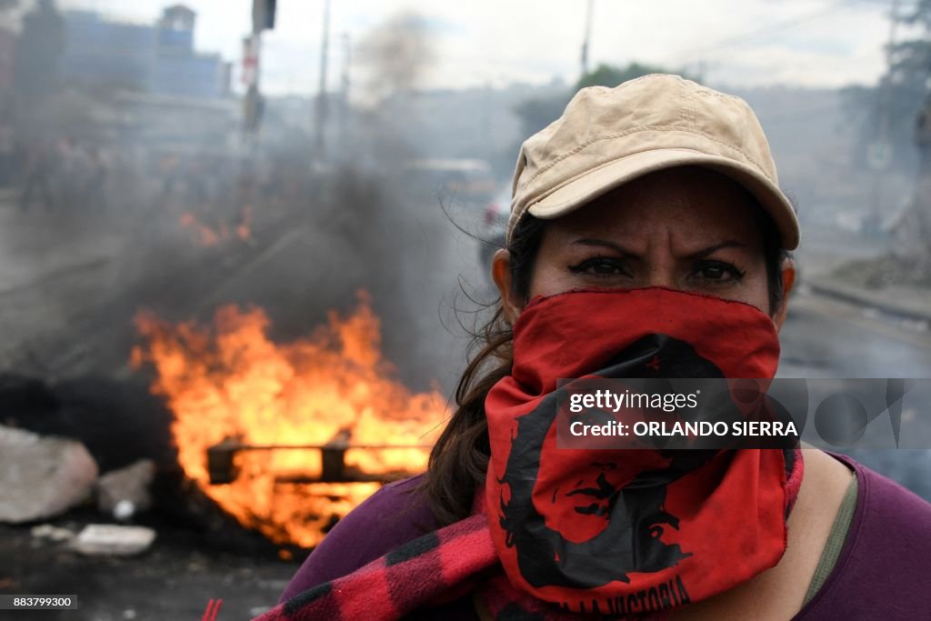 TOPSHOT-HONDURAS-ELECTION-NASRALLA-SUPPORTERS-PROTEST