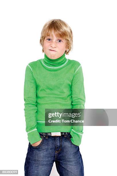 little boy (10-11), hands in pockets - boy 10 11 stock pictures, royalty-free photos & images