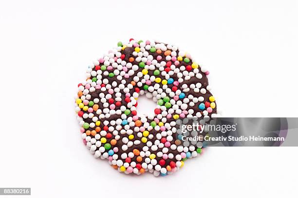 chocolate ring, traditional german christmas confectionary - heritage round one stock pictures, royalty-free photos & images