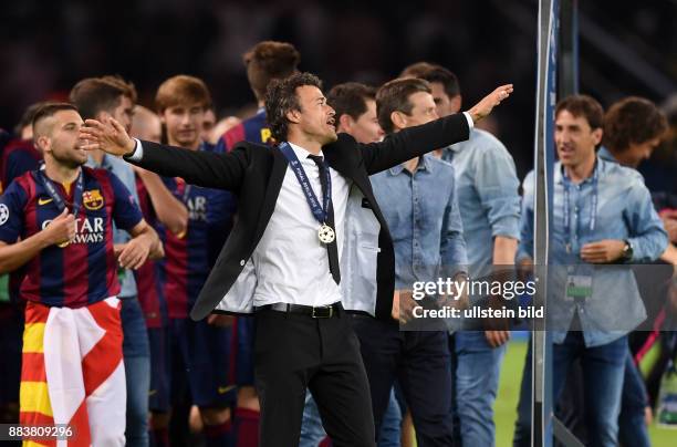 Juventus Turin - FC Barcelona Der FC Barcelona gewinnt die Champions League 2015: Trainer Luis Enrique jubelt
