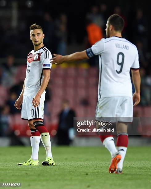 International UEFA U21-EUROPAMEISTERSCHAFT 2015 GRUPPENPHASE IN PRAG Deutschland - Serbien Moritz Leitner und Kevin Volland