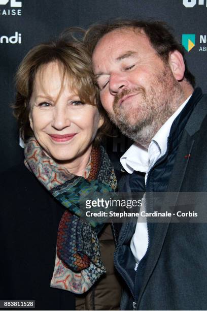 Nathalie Baye and Xavier Beauvois attend the "Les Gardiennes" Paris Premiere at la cinematheque on December 1, 2017 in Paris, France.