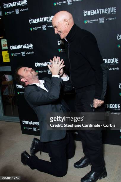Xavier Beauvois and Barbet Schroeder attend the "Les Gardiennes" Paris Premiere at la cinematheque on December 1, 2017 in Paris, France.