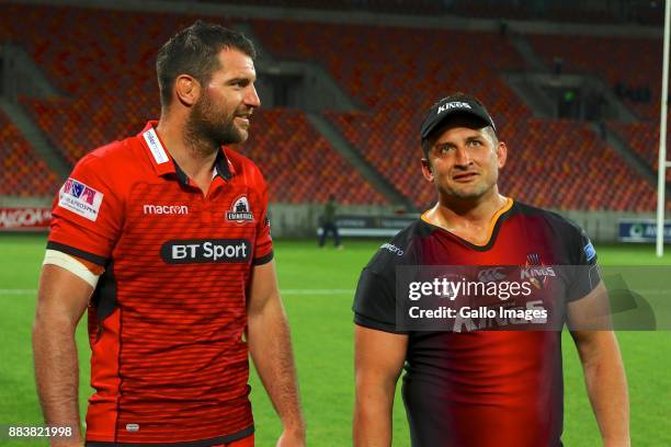 Fraser McKenzie of Edinburgh and Schalk Ferreira of Southern Kings during the Guinness Pro14 match between Southern Kings and Edinburgh at Nelson...