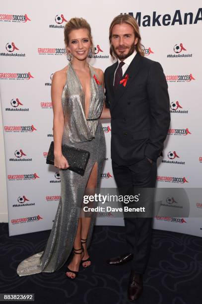 Rachel Riley and David Beckham attend the World Aids Day Charity Gala aimed at using football to educate and inspire vulnerable young people in...