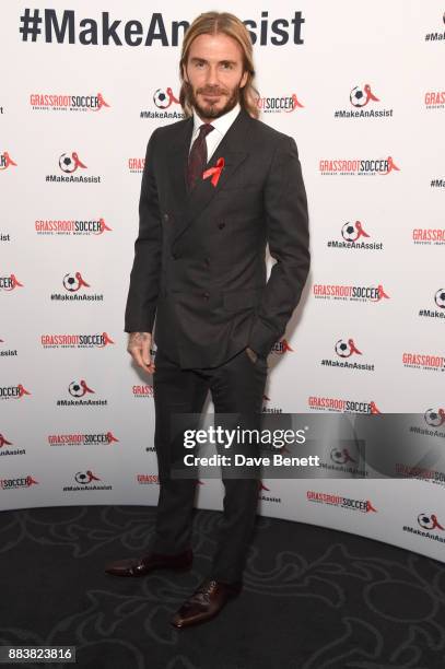 David Beckham attends the World Aids Day Charity Gala aimed at using football to educate and inspire vulnerable young people in developing countries...