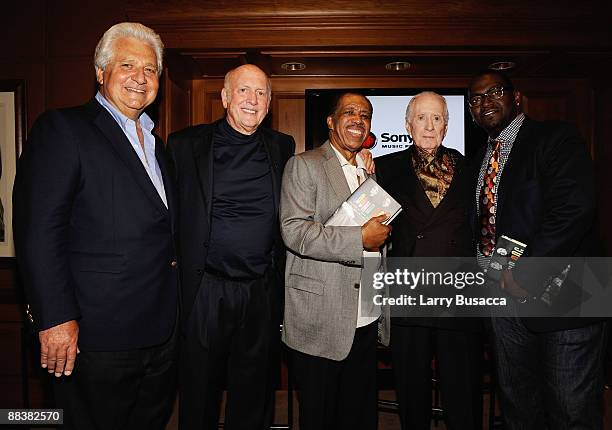 Chairman and CEO Of Sony/ATV Music Publishing LLC Martin Bandier, musician Mike Stoller, musician Ben E. King, musician Jerry Leiber and musician...