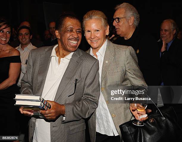Musician Ben E. King and Dorothy Bandier attend the cocktail reception and book signing for Leiber & Stoller's "HOUND DOG" at the Sony Club on June...