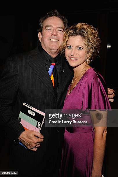 Musician Jimmy Webb and Laura Savini attend the cocktail reception and book signing for Leiber & Stoller's "HOUND DOG" at the Sony Club on June 9,...