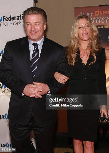Actor Alec Baldwin and television producer Marci Klein attend the UJA-Federation of New York's Leadership awards dinner at Pier Sixty at Chelsea...