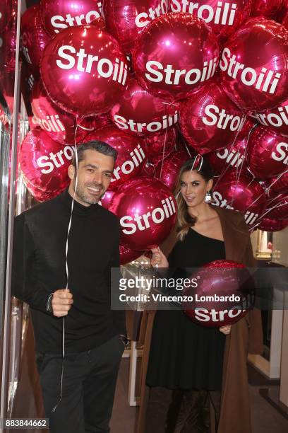 Luca Argentero and Melissa Satta attend Stroili Boutique Opening on December 1, 2017 in Milan, Italy.