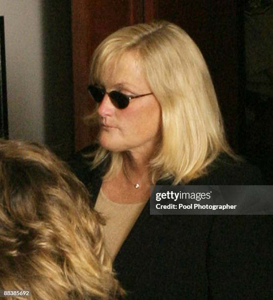 Debbie Rowe, Michael Jackson's ex-wife and mother of two of his children, leaves the courtroom after court adjourns for the day at the Santa Barbara...