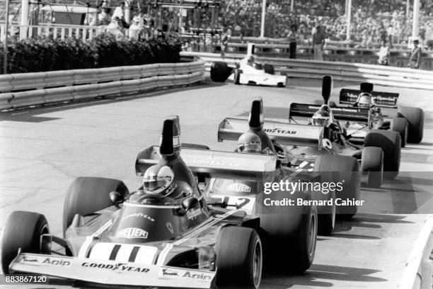Clay Regazzoni, Niki Lauda, Jean-Pierre Jarier, Ronnie Peterson, Ferrari 312B3-74, Shadow-Ford DN3, Lotus-Ford 72E, Grand Prix of Monaco, Circuit de...