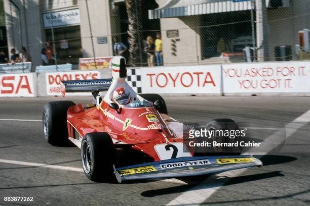 Clay Regazzoni, Ferrari 312T, Grand Prix of the United States West, Long Beach, 28 March 1976. Clay Regazzoni on the way to victory in the 1976 Long...