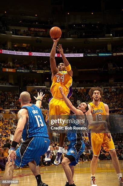 Finals: Los Angeles Lakers Kobe Bryant in action, shot vs Orlando Magic. Game 1. Los Angeles, CA 6/4/2009 CREDIT: Bob Rosato