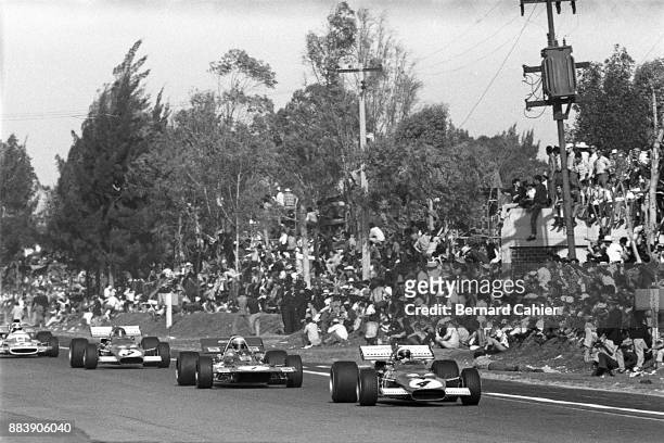 Clay Regazzoni, Jackie Stewart, Jacky Ickx, Jean-Pierre Beltoise, Ferrari 312B, March-Ford 701, Matra MS120, Grand Prix of Mexico, Autodromo Hermanos...