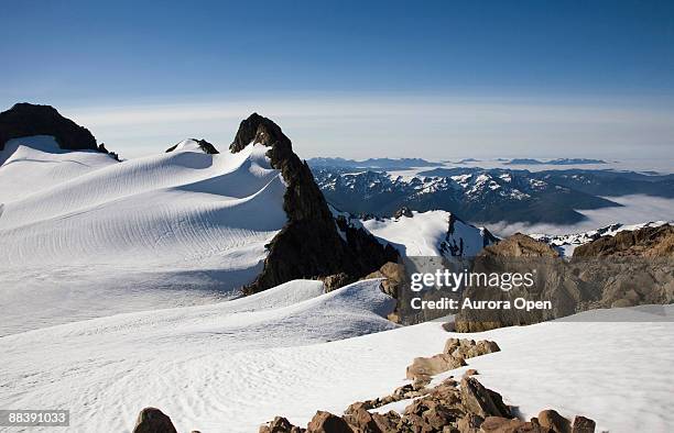 a landscape of the high alpine glaciers of olympic national park,wa. - mount-olympus-olympic-national-park stock pictures, royalty-free photos & images