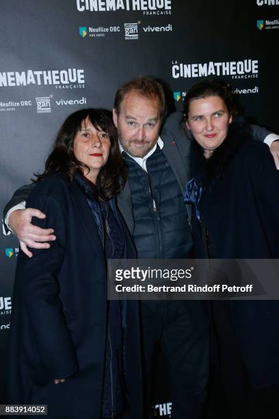Producer of the movie Sylvie Pialat, Director of the movie Xavier Beauvois and his wife actress of the movie Marie-Julie Maille attend the "Les...