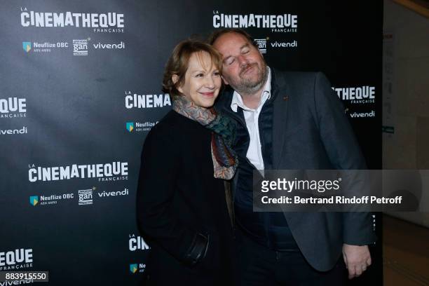 Actress of the movie Nathalie Baye and Director of the movie Xavier Beauvois attend the "Les Gardiennes" Paris Premiere at la cinematheque on...