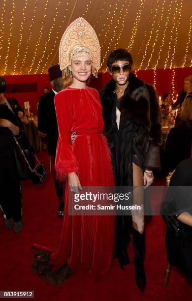 Oxfordshire, ENGLAND Natalia Vodianova and Winnie Harlow attend the gala dinner during #BoFVOICES on December 1, 2017 in Oxfordshire, England.