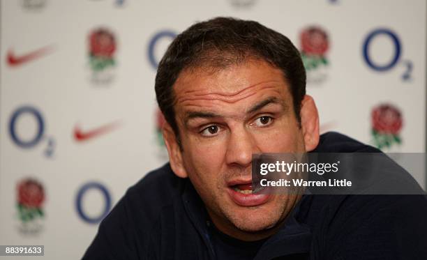 England manager Martin Johnson addresses a press conference ahead of the second test against Argentina on June 10, 2009 in at the Panamericano Hotel...