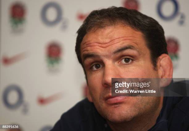 England manager Martin Johnson addresses a press conference ahead of the second test against Argentina on June 10, 2009 in at the Panamericano Hotel...